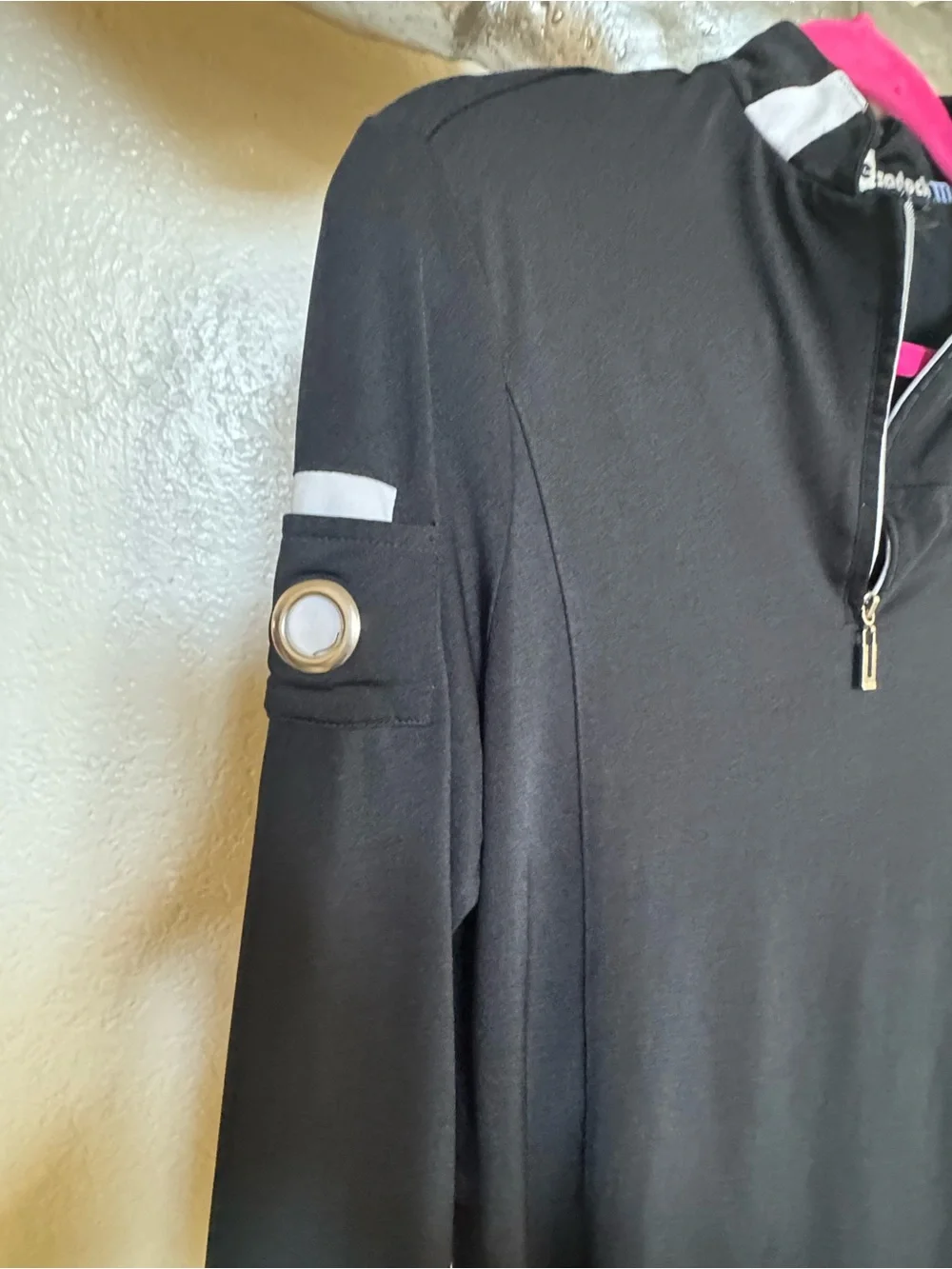 jamie sadock Black Long-Sleeve Quarter-Zip Golf Top